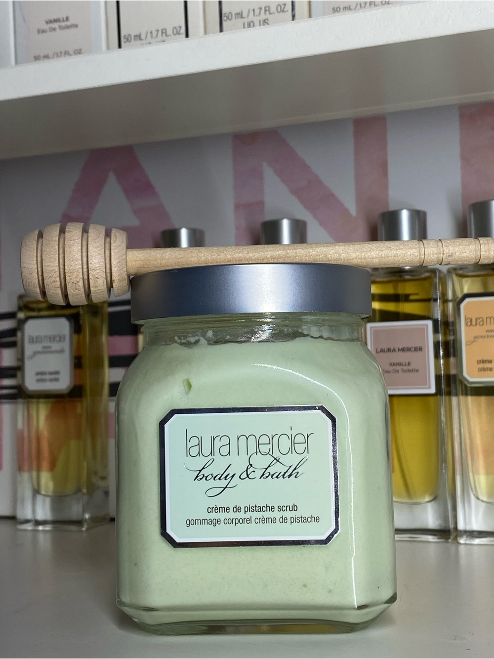 laura mercier Pistachio Body & Bath Scrub in pale green